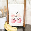 Cherries with a Bow - Valentine's Day Cotton Tea Towel