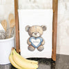 Denim Teddy Bear - Valentine's Day Cotton Tea Towel