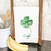 Lucky Four Leaf Clover - St. Patrick's Day Cotton Tea Towel