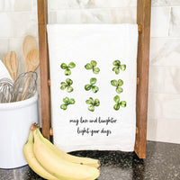 May Love and Laughter - St. Patrick's Day Cotton Tea Towel