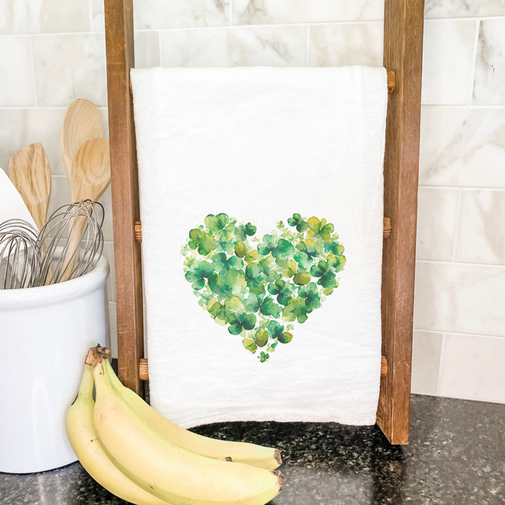 Clover Heart - St. Patrick's Day Cotton Tea Towel
