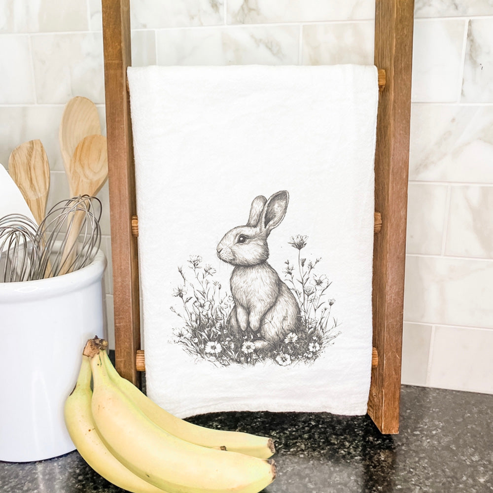 Black & White Bunny - Easter Cotton Tea Towel