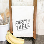 Farm to Table w/ City, State - Cotton Tea Towel