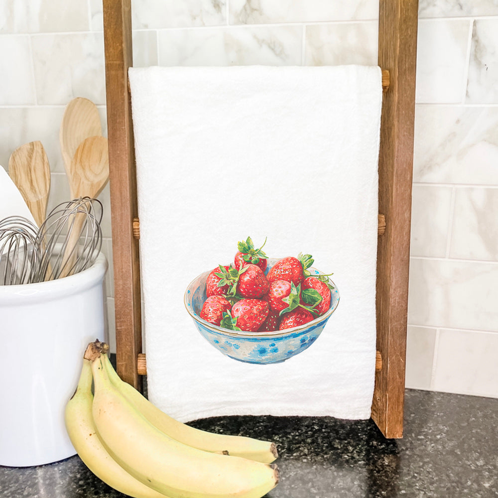 Bowl of Strawberries - Summer Cotton Tea Towel