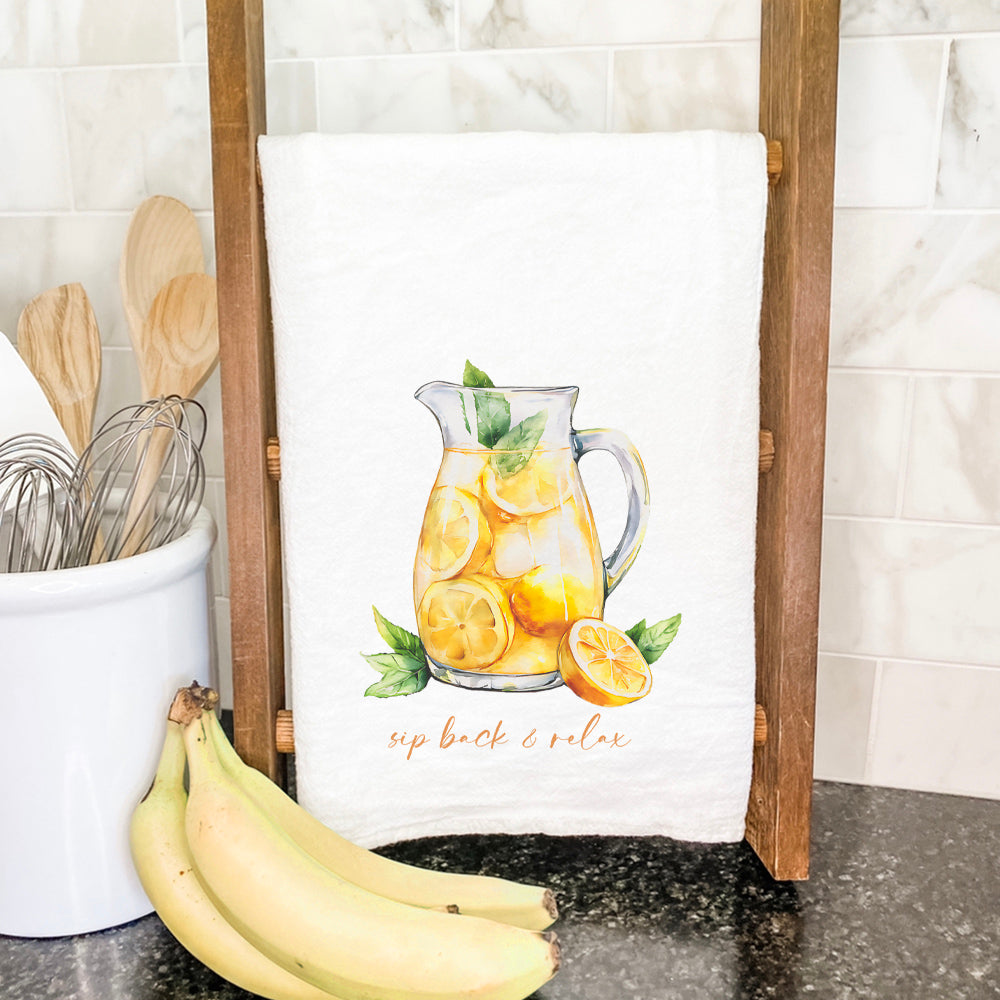 Sip Back and Relax - Summer Cotton Tea Towel