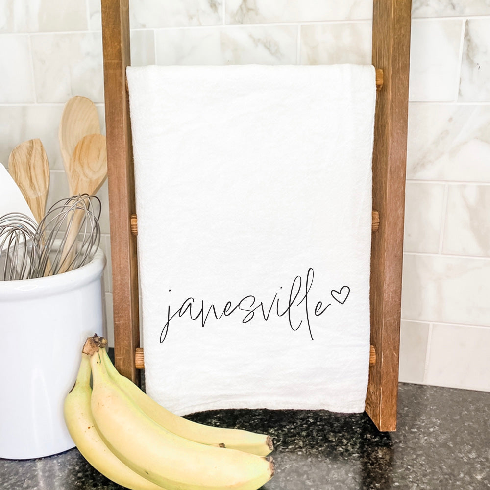 Cursive Heart - Custom Cotton Tea Towel