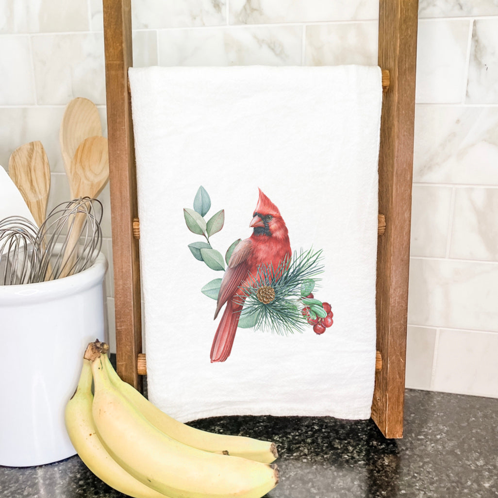 Cardinal (Fall Birds) - Customizable Cotton Tea Towel