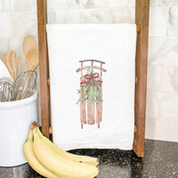 Sled with Mistletoe - Cotton Tea Towel