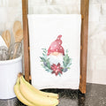 Gnome with Poinsettia - Cotton Tea Towel