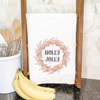 Holly Jolly Gingerbread Wreath - Cotton Tea Towel