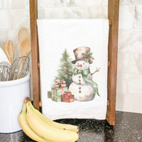 Snowman and Presents - Cotton Tea Towel