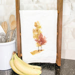 Watercolor Fall Trees (Group) - Cotton Tea Towel
