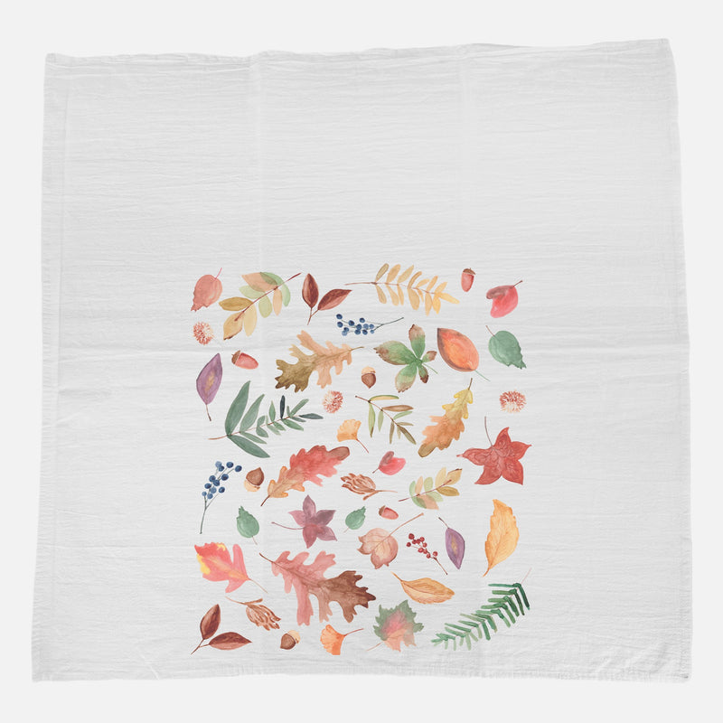 Fall Leaves Pattern - Cotton Tea Towel