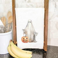 Ghost and Pumpkin - Cotton Tea Towel