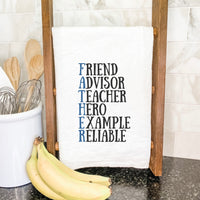 Father Acrostic Words - Cotton Tea Towel