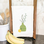 Green Vase with Lemon - Cotton Tea Towel