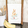 Watercolor Bunny Teacup - Cotton Tea Towel