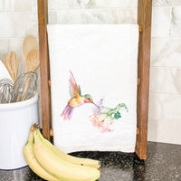 Hummingbird and Trumpet Flower - Cotton Tea Towel