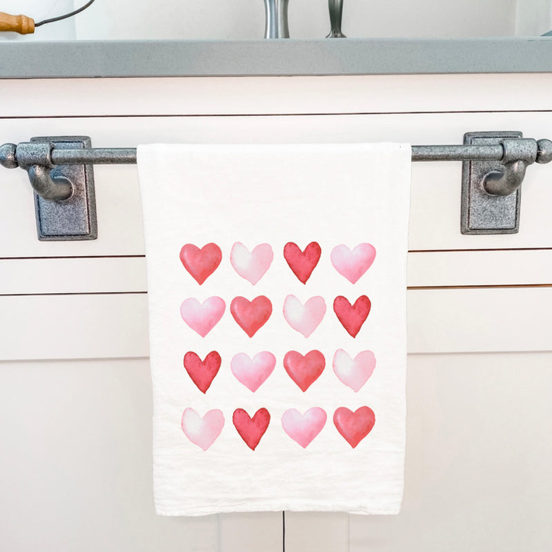 Rows of Hearts - Cotton Tea Towel
