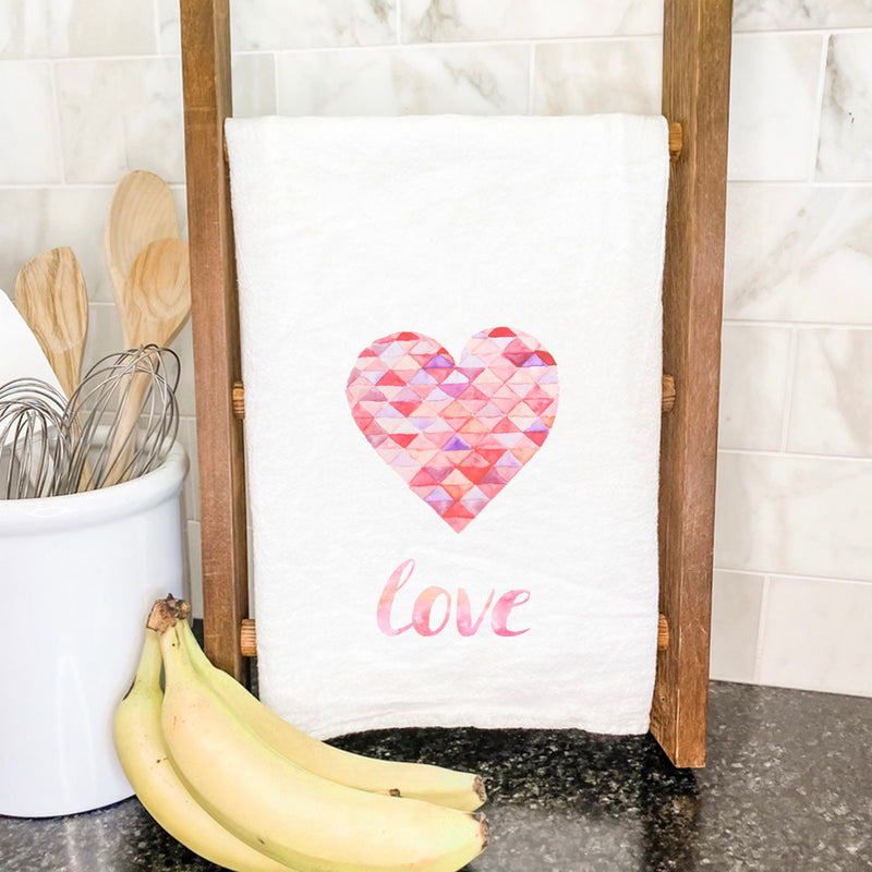 Triangle Heart Love - Cotton Tea Towel