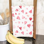 Scattered Hearts Pattern - Cotton Tea Towel