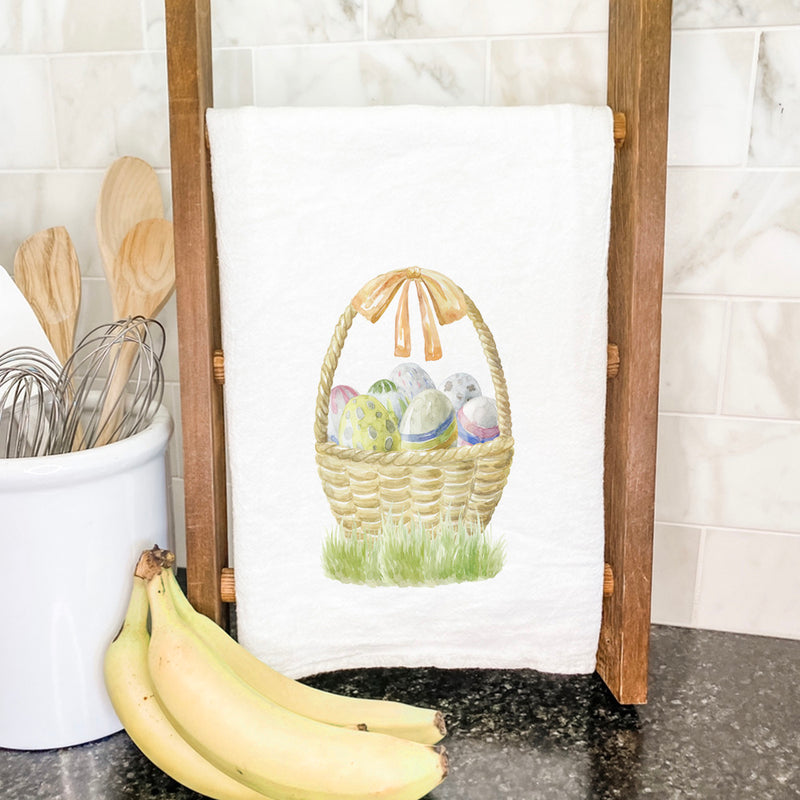 Watercolor Easter Basket - Cotton Tea Towel