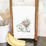 Watercolor Floral Bike - Cotton Tea Towel