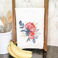 Red and Blue Bouquet - Cotton Tea Towel