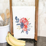 Red and Blue Bouquet - Cotton Tea Towel