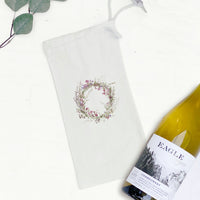 Purple Spring Wreath - Canvas Wine Bag