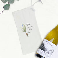 Bloom Where Your Roots - Canvas Wine Bag