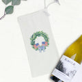 Patriotic Flag Wreath -Canvas Wine Bag