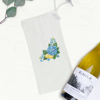 Hydrangeas and Lemons - Summer Canvas Wine Bag