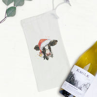 Christmas Cow - Canvas Wine Bag