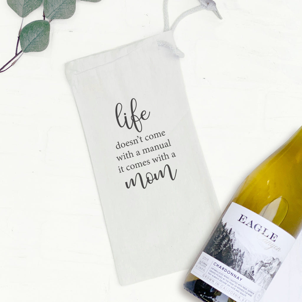 Life Manual Mom - Canvas Wine Bag