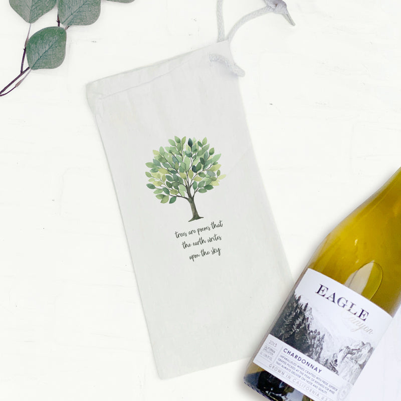 Trees are Poems - Canvas Wine Bag