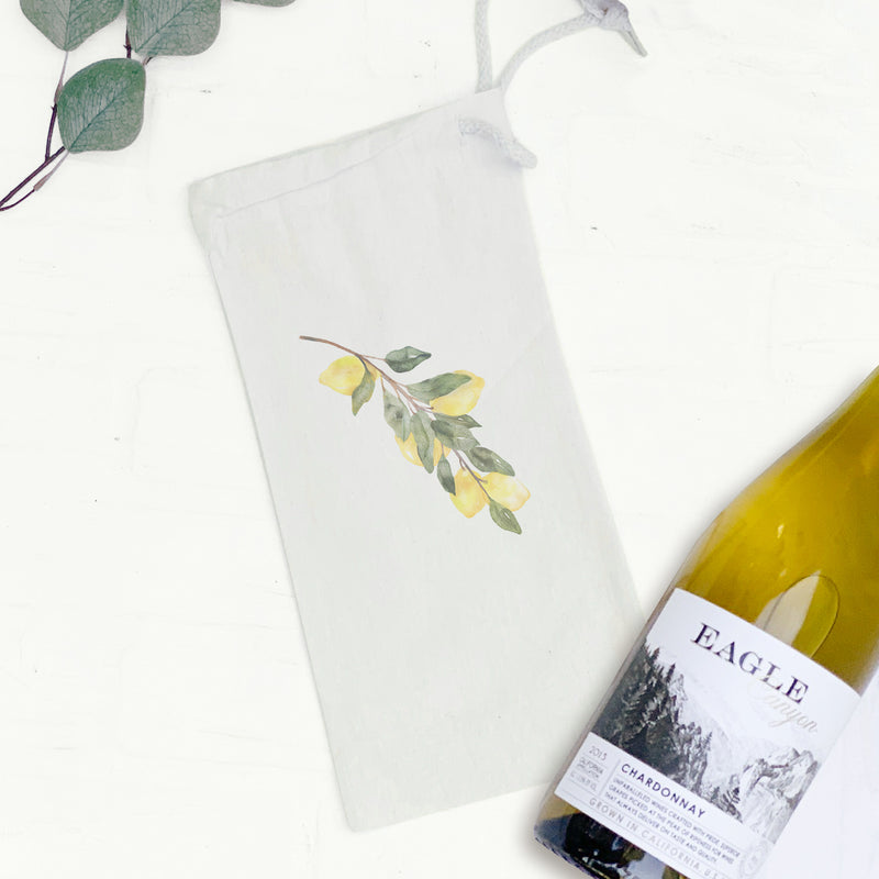 Lemon Branch - Canvas Wine Bag