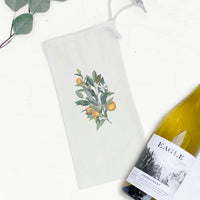 Tangerine Branch - Canvas Wine Bag