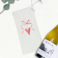 Ribbon Heart - Canvas Wine Bag