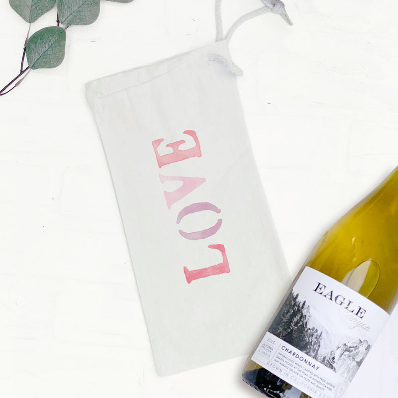 Love Stencil - Canvas Wine Bag