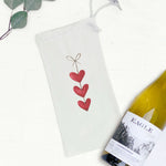 String of Hearts - Canvas Wine Bag