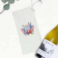 Rose Patriotic Bouquet - Canvas Wine Bag