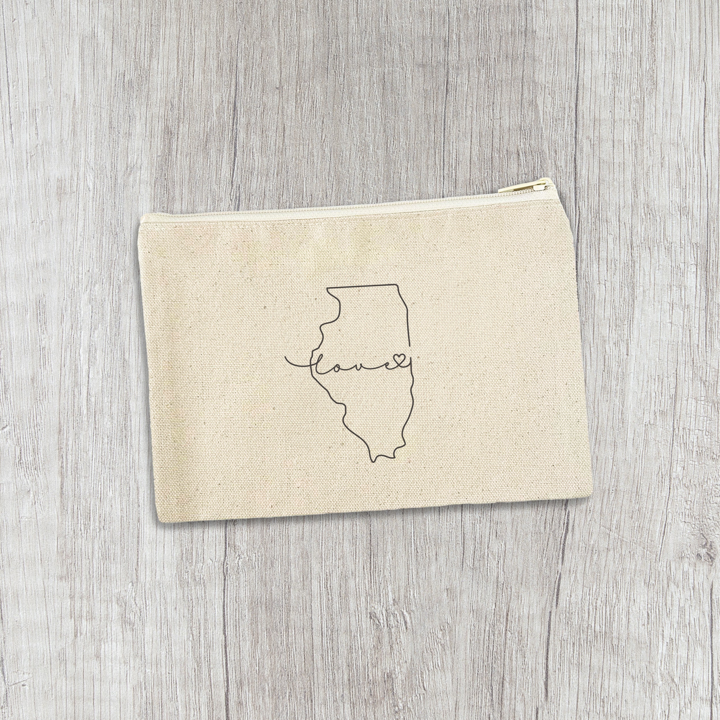 Love State - Custom Canvas Zipper Pouch