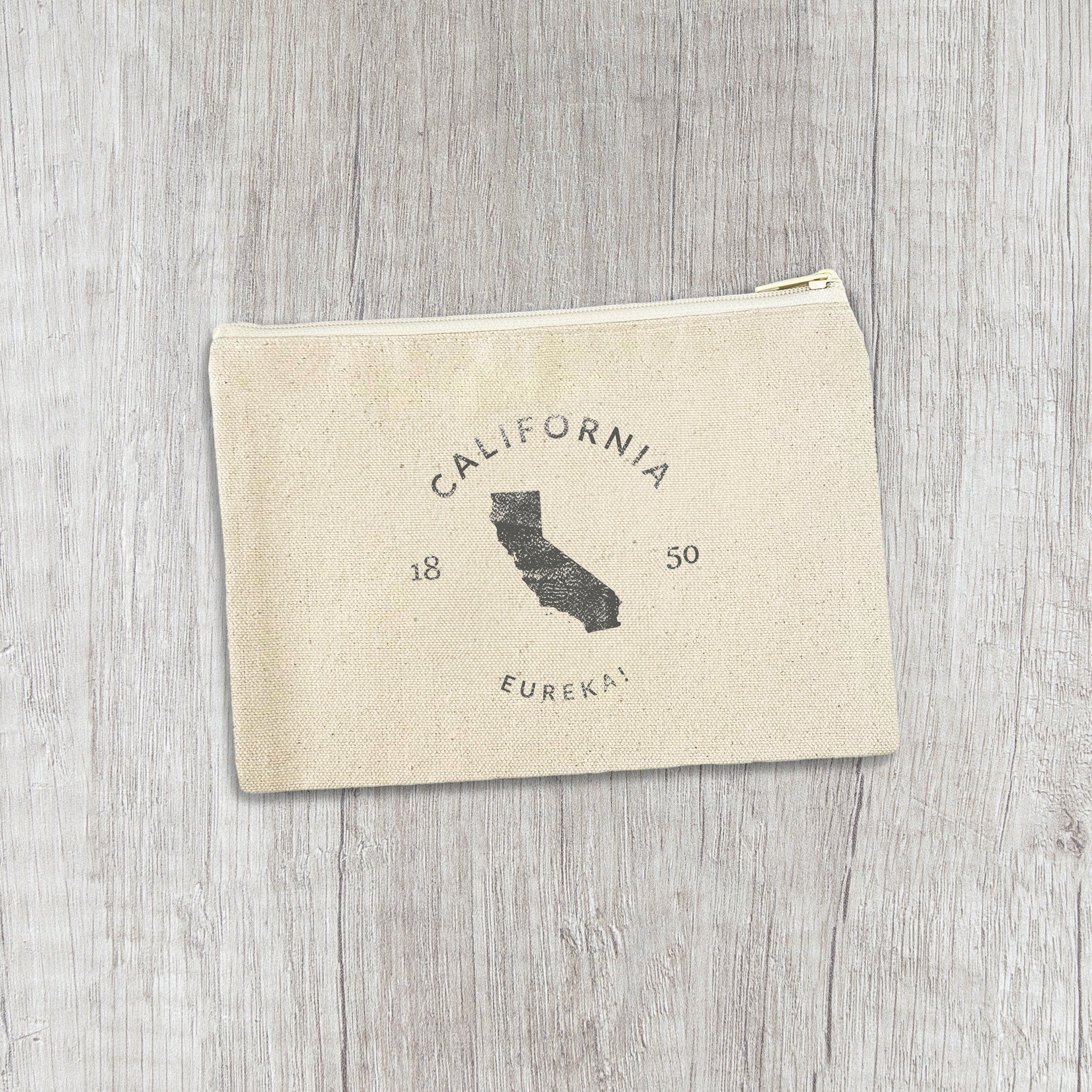 State Badge and Motto - Custom Canvas Zipper Pouch