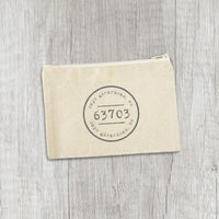 Postmark Stamp City/State/Zip - Canvas Zipper Pouch