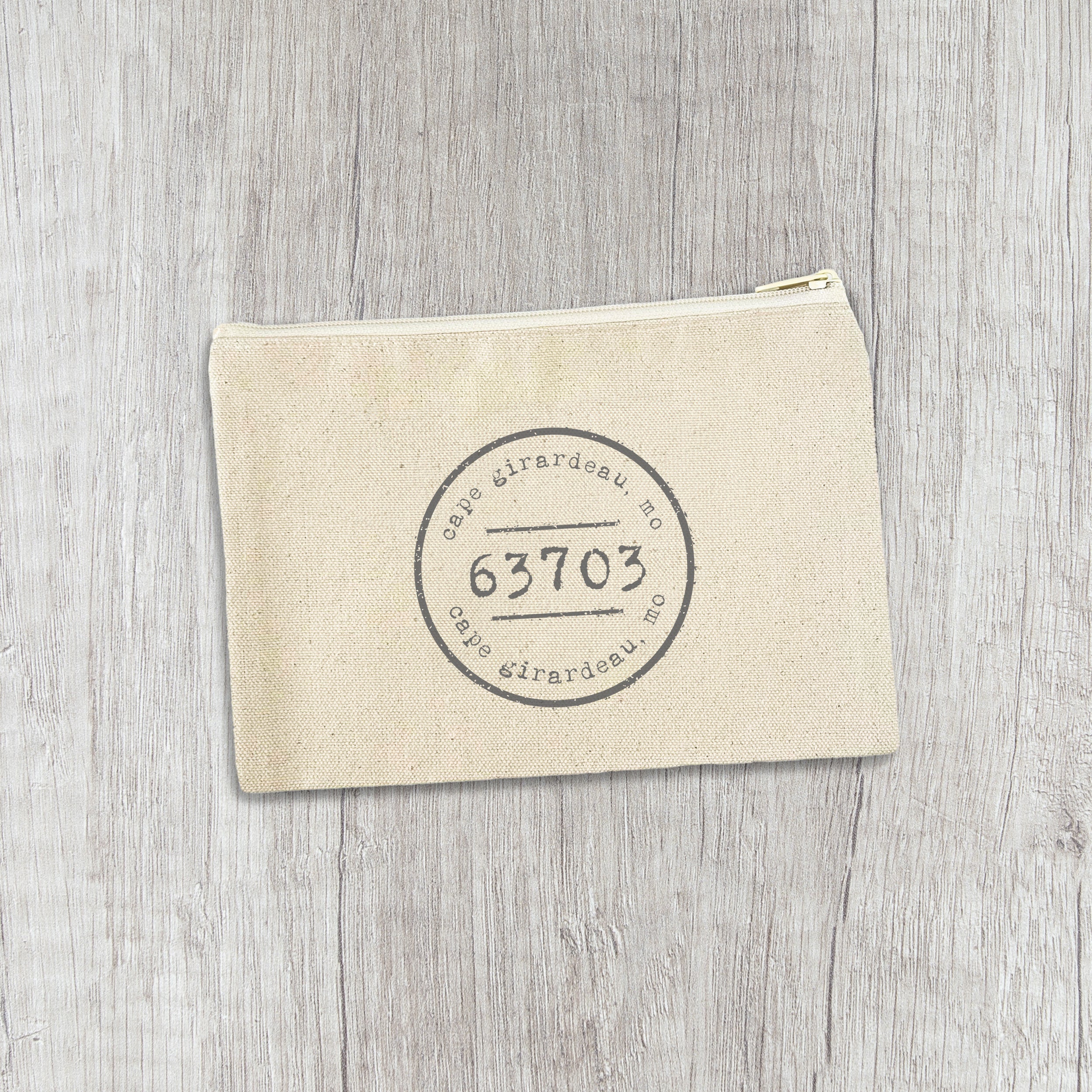 Postmark Stamp - Custom Canvas Zipper Pouch