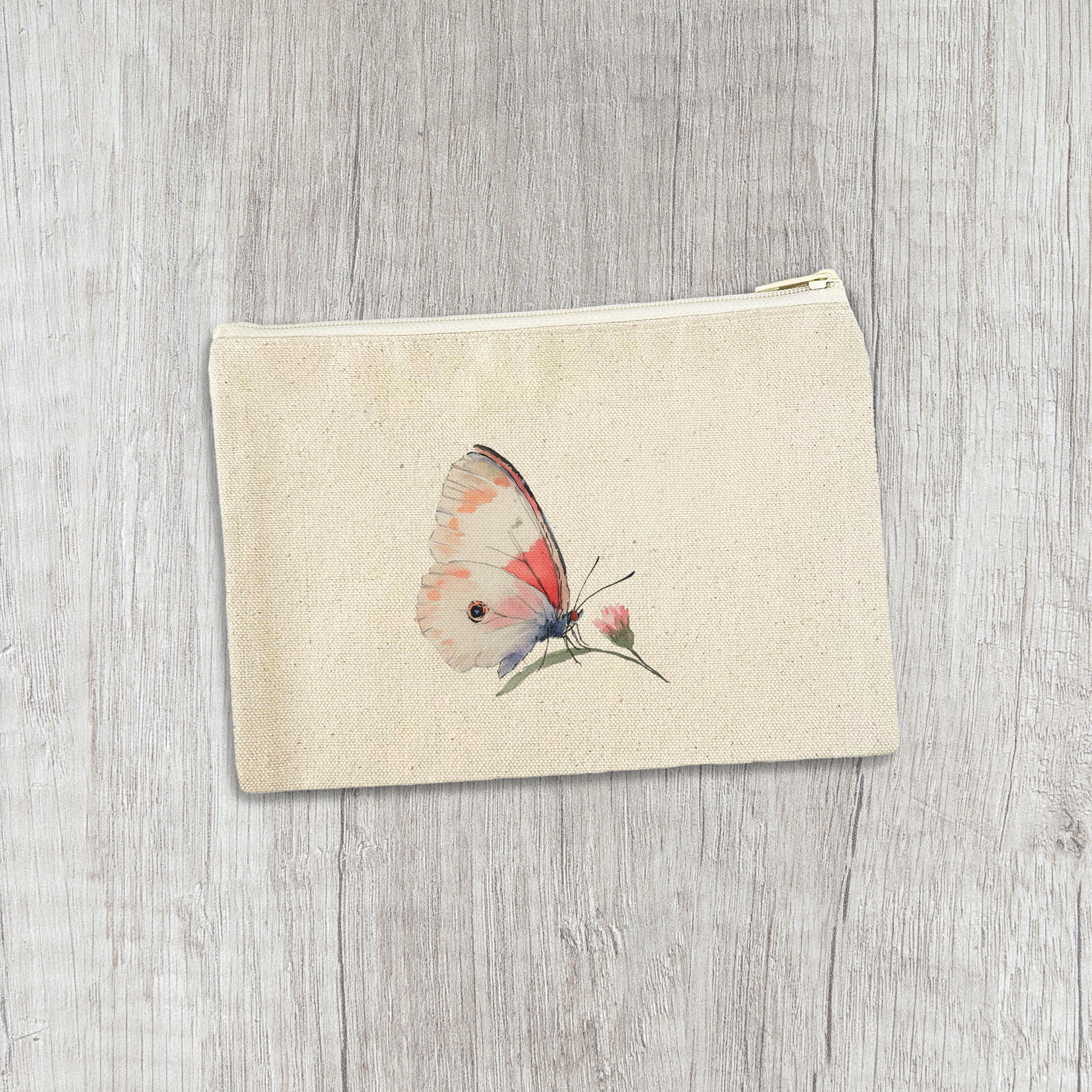 Spring Butterfly - Canvas Zipper Pouch