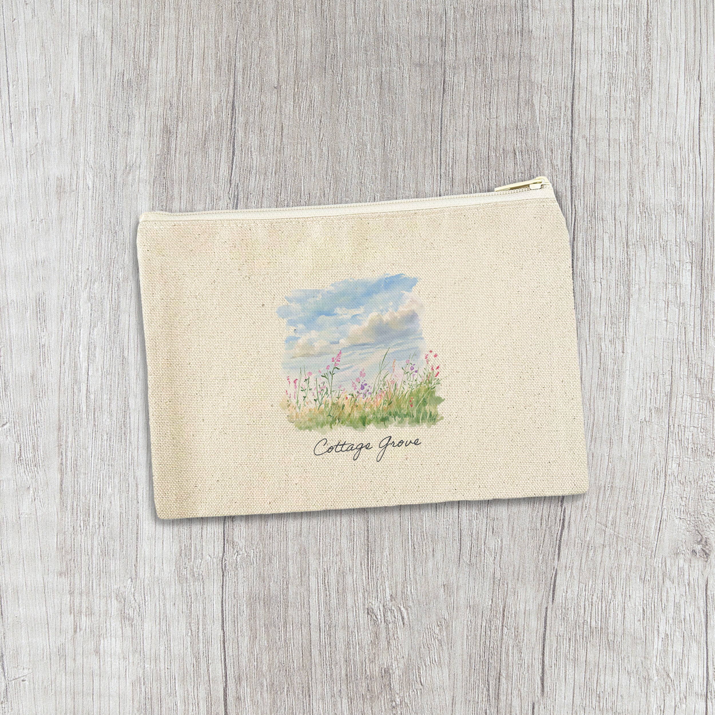 Spring Day - Custom Canvas Zipper Pouch