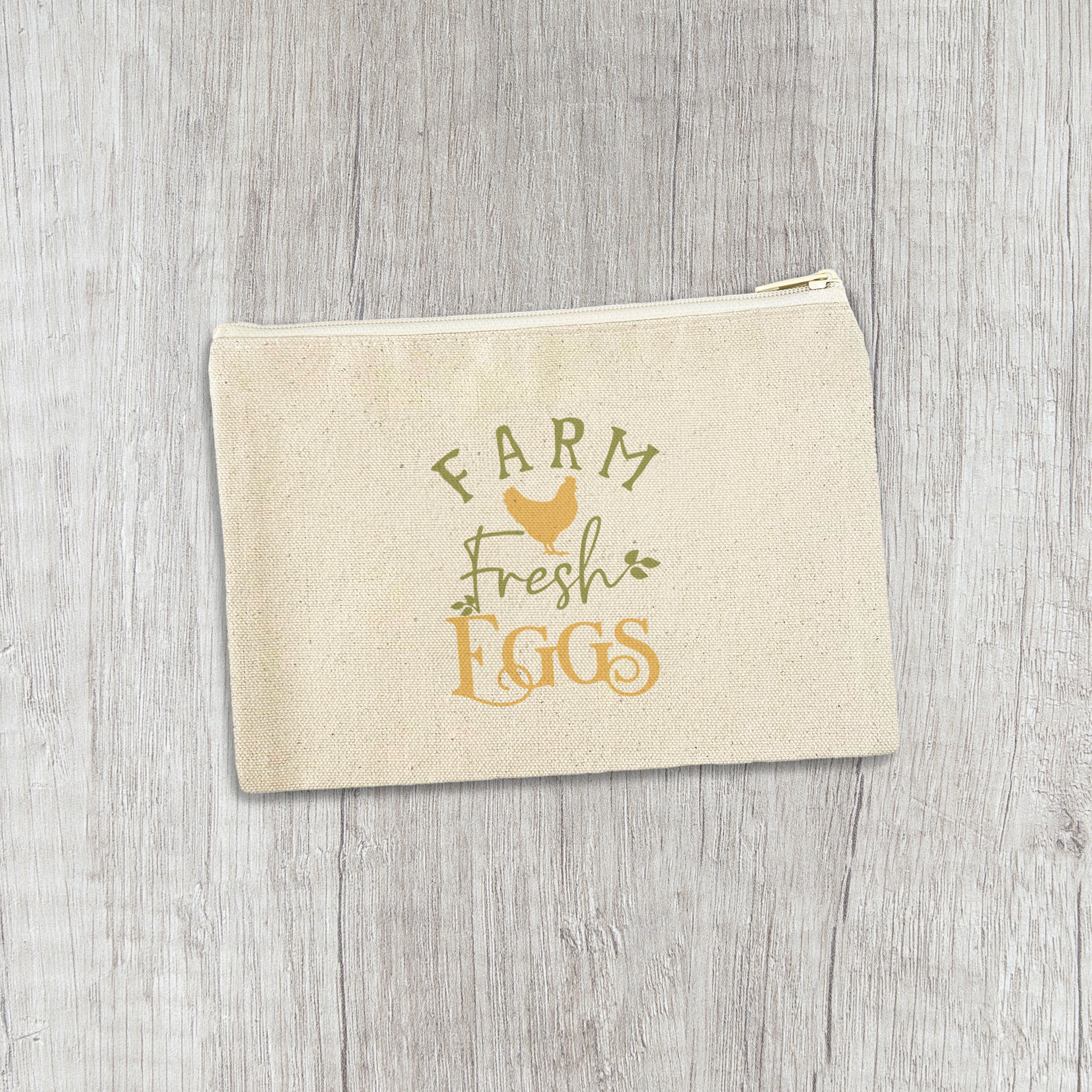 Farm Fresh Chicken Eggs - Canvas Zipper Pouch