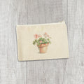 Watercolor Potted Plant - Canvas Zipper Pouch